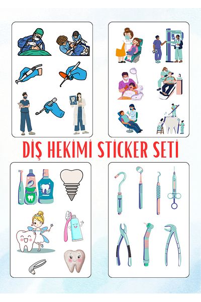 ANSHA CRAFTS Dentist Sticker Set (4 Sheets) Bullet Journal - Agenda - Planner - Notebook - Laptop Sticker Set