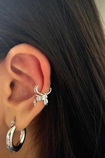 Leo'Stone Spider Design Women's Compression Earcuff Cartilage Earrings