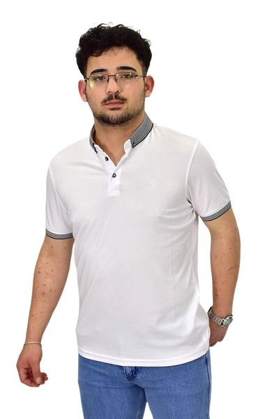 Raymons Men's Large Size Polo Neck Mercerized T-Shirt
