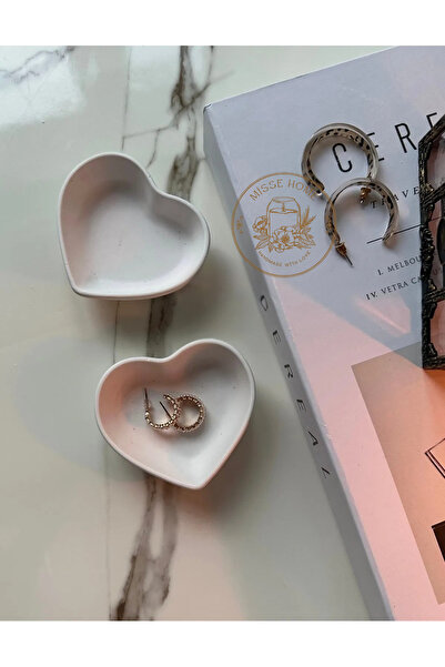 Misse Σετ 2 διακοσμητικών πιάτων με σχήμα καρδιάς