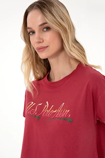 U.S. Polo Assn. Women's Cherry Crew Neck T-Shirt 50299735-Vr223