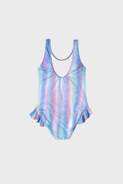 SLIPSTOP Seastar Pattern Ruffle Quick-Drying Swimsuit Girls' Swimsuit Sm 2515000114