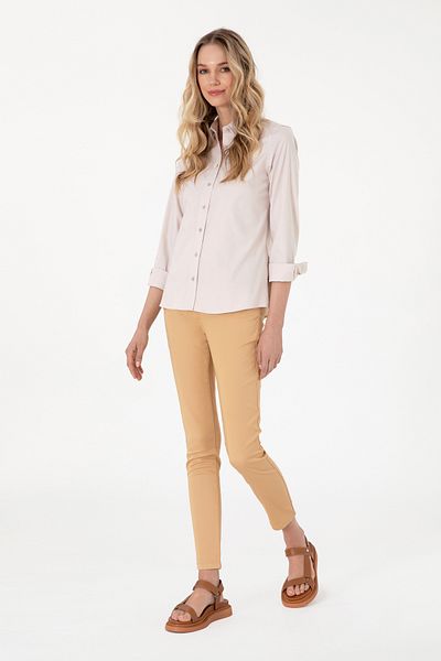 U.S. Polo Assn. Women's Camel Toothpick Fit Canvas Trousers 50307940 -Vr015