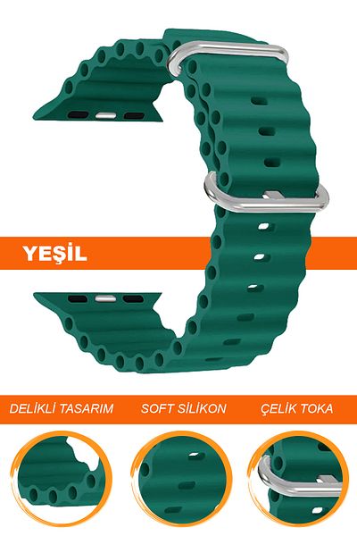 COBRA Apple Watch Compatible Series 1/2/3/4/5/6/Se/7/8/9 Ultra/Ultra2 42/44/45/49mm Silicone Cord Strap S09Ad