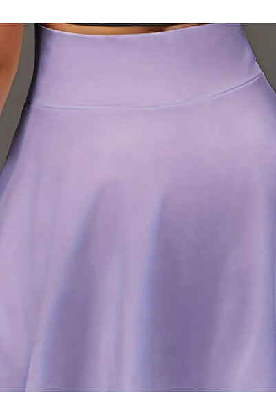 buğrahayalin Women's High Waist Pocketed Sandy Short Skirt