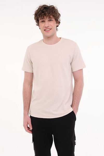 Kinetix Ανδρικό κοντομάνικο μπλουζάκι MB CZ JK 11BS101 5FX Beige