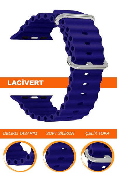 COBRA Apple Watch Compatible Series 1/2/3/4/5/6/Se/7/8/9 Ultra/Ultra2 42/44/45/49mm Silicone Cord Strap S09Ad