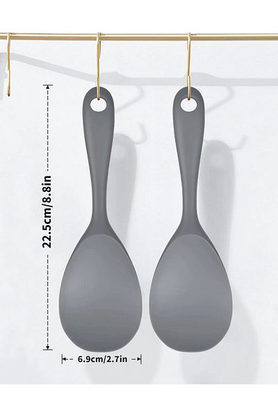 homeneeds Silicone Rice Cooking Spoon Ultra Hard Tip, High Temperature Resistant, Non Stick and Non Combustible