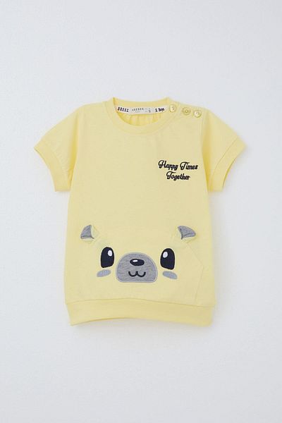 Breeze 9-3 Years Baby Boy Capri Set - Cute and Embroidered, Yellow