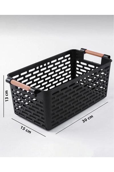 Palica Black 4-Piece Multi-Purpose Organizer Basket Set Kitchen, Bathroom, Office and Wardrobe Organizer
