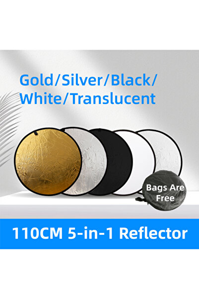 Choice عاكس تصوير دائري قابل للطي 110 سم - 5 في 1 RF01 5 في 1، موزع إضاءة خار...