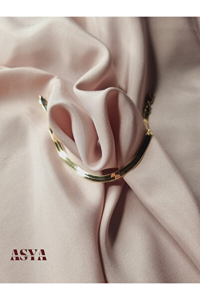 Asya Çelik Gold Renk Yılan Başlı Balık Sırtı Xuping Bileklik