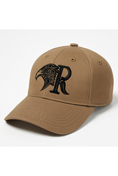 NO BRAND Özel Şahin Armalı Premium Kahverengi Unisex Şapka - Yazlık Tasarım Y...