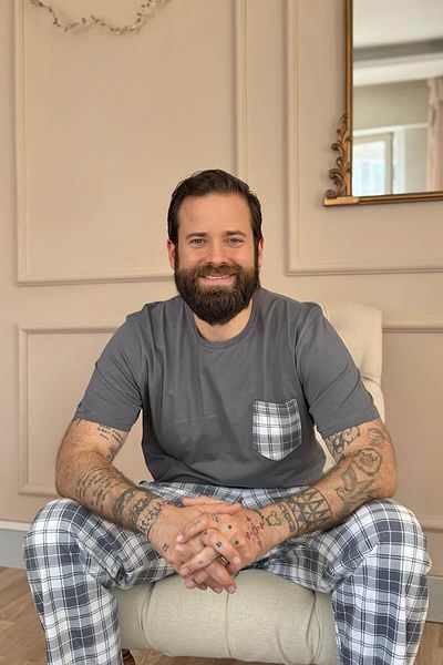 Pijamaevi Smoked Plaid Pocket Detail Short Sleeve Men's Pajama Set