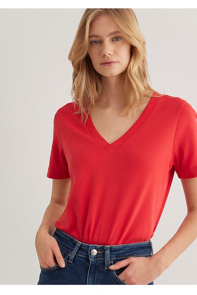 Mavi Basic Regular Fit V-Neck Women's T-Shirt