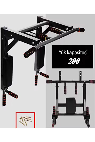 Reidan 3in1 Büyük Duvara Monte Duvar Barfiks Dips Pull-up Biceps Spor Egzersiz Barfix Aleti Fitness Barı