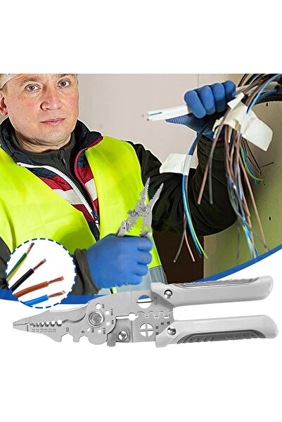 DUHALINE Çok Fonksiyonlu Tel Sıyırıcı Pense Elektrikçiler İçin Profesyonel Kablo Kesme Sıyırma Bükme Aleti