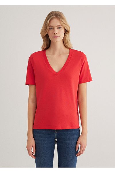 Mavi Basic Regular Fit V-Neck Women's T-Shirt