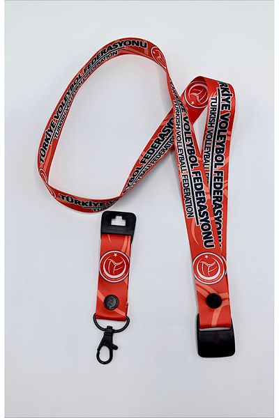 CİCCİBİCCİSHOP Volleyball Themed Neck Strap and Dupka with Intermediate Apparatus (Joint)