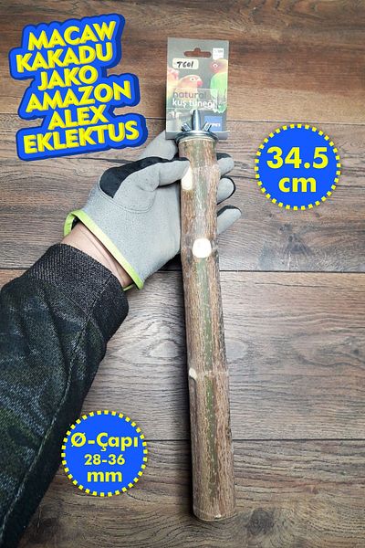 Vixpet Venty 34.5 Natural Parrot Perch |   Macaw, Cockatoo, Jako, Amazon, Eklektus, Alexander, Kayık - T601