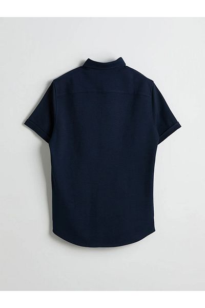 LC Waikiki Lcwaikiki Classic Navy Blue Regular Fit Short Sleeve Men's Shirt