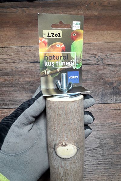 Vixpet Venty 19.5 cm Natural and Thick Parrot Cage Perch |   Macaw, Cockatoo - L203