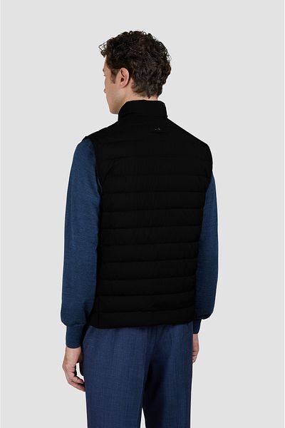 PAUL&SHARK Men's Quilted Regular Fit Stand Collar Sleeveless Black Vest 25412630 -011