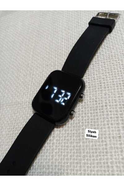 Brality SİYAH KASA Dijital Led Işıklı Kız/Erkek Çocuk Saati SİYAH SİLİKON Kor...