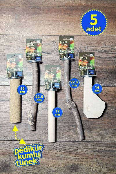Vixpet Venty 5-Piece Parrot Perch Set Sand Perch |   Sultan, Konur, Monk, Senegal, Lori, Kakariki - M431