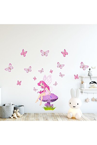 KT Decor Set de autocolante pentru camera copiilor cu fluturi si zâne