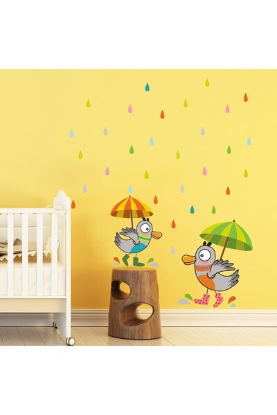 KT Decor Set de autocolante de perete pentru camera copiilor cu păsări veselă