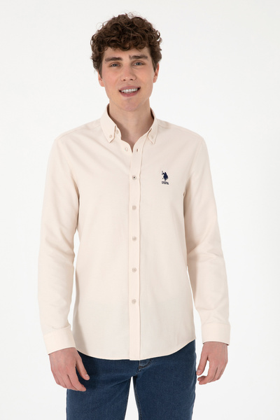 U.S. Polo Assn. Men's Stone Long Sleeve Basic Shirt 50295897-Vr049