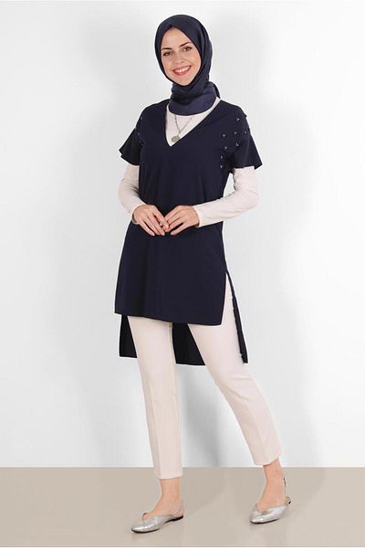 Alvina Asymetric Cut Tunic 4511 with Stepping Detail