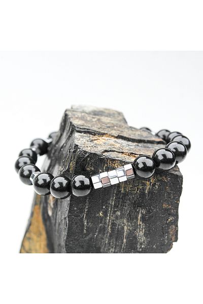 Skygo Oltu Stone Hematite Elastic Bracelet