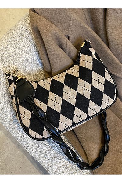 ETG Underarm Bag Plaid Hand-held One-shoulder Cross-body Bag