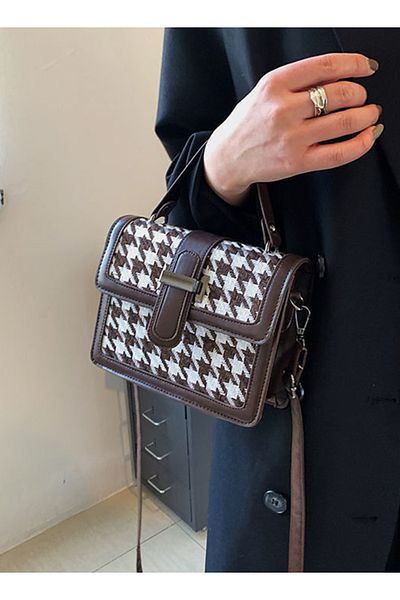 ETG Causal Square Flap Handbag Ladies Cross-body Shoulder Bag for Women/Girls 19 x 16 x 7cm