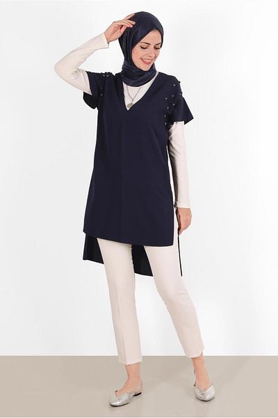 Alvina Asymetric Cut Tunic 4511 with Stepping Detail