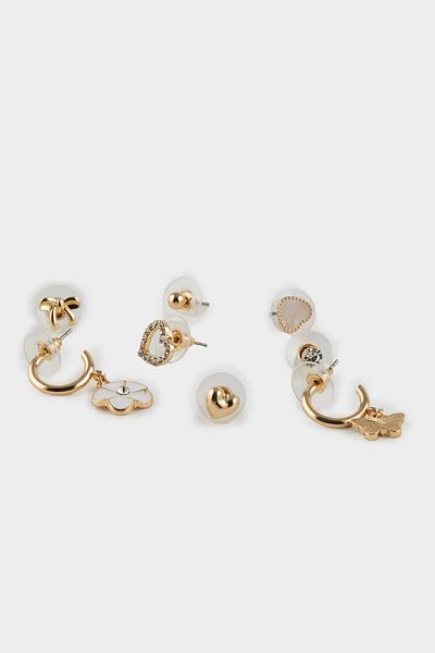 DeFacto Women's 8-Piece Gold Earrings F0737Axns