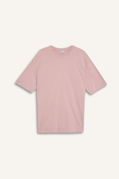 DeFacto 100% βαμβακερό Oversize Wide Fit Crew Neck Basic μασίφ κοντομάνικο T-shirt T7037az25sm
