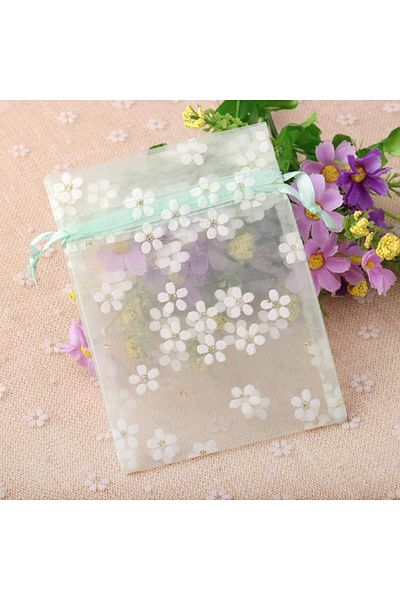 Choice 10x14cm green 10pcs/Lot New Flower Organza Gift Bags 10x14cm 13x18cm 16x23cm Wedding Jewelry Gift Ba