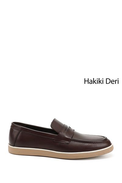 GÖNDERİ(R) Men's Brown Genuine Leather Loafer Shoes