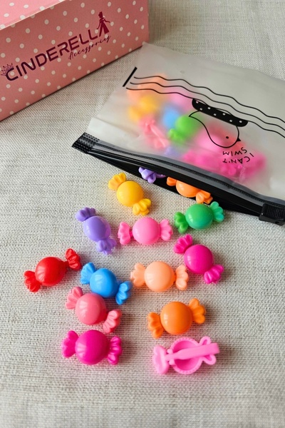 Cinderella Set de agrafe pentru ornamente de păr colorate - 12 bucăți de bonb...