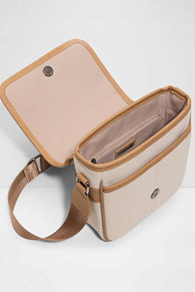 Aldo SEAWAVE - Erkek Suni Deri Gri Manyetik Kapama Orta Boy Çapraz Çanta