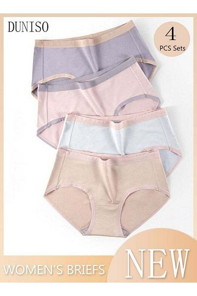 Generic Duniso 4-piece Set Women's Briefs, Mid-rise Modal Briefs, High Stretch Soft Full Coverage