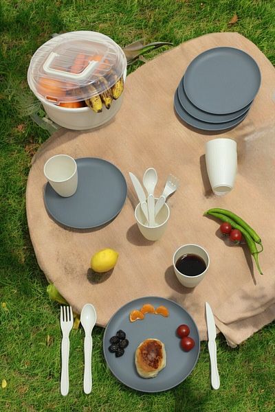 İronika Plastic Picnic Set for 6 People - 32 Pieces, Fork Cup and Spoon Knife Dinner Breakfast Set