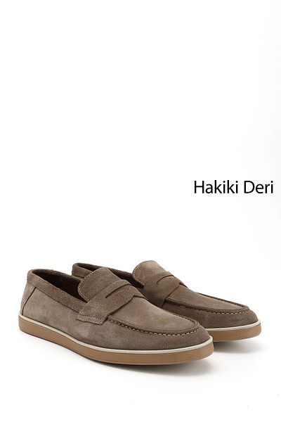 GÖNDERİ(R) Men's Beige Suede Genuine Leather Loafers