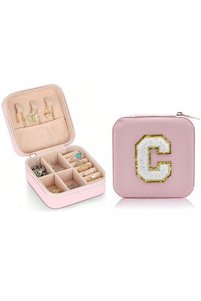 Choice PINK-C New creative letter jewelry box portable travel ring necklace earrings stud earrings earrings