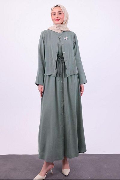 TRENDTESETTÜR Γυναικείο Μπουφάν Φόρεμα - Ζώνη Κοντά T 5384