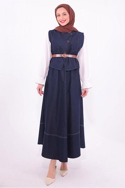 TRENDTESETTÜR Γυναικείο Navy Blue τζιν κοστούμι T 2284