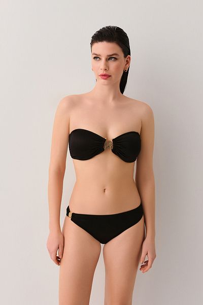 SUWEN Partea de jos de bikini detaliată cu accesorii Noir W